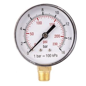 Pressure Gauge 0-16bar 1/4lower63mm Packaged